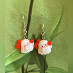 !!HANDMADE LOVEY GHOST EARRINGS!!